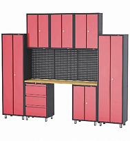 Комплект металлической гаражной мебели RF-01463 11пр. (шкаф навесной- 3шт,напольный- 3шт,ящик- 1шт,п